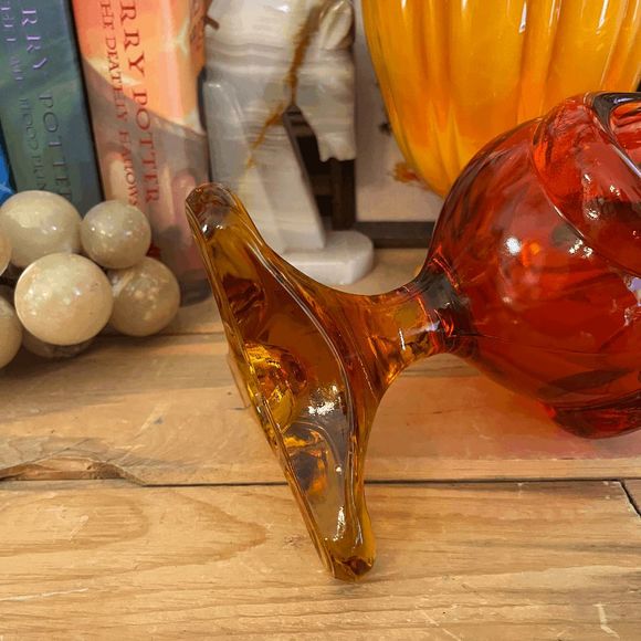 MCM Viking Glass Three Toed Persimmon 31-1/2" Big Fatty Drape Vase DO NOT BUNDLE - Picture 6 of 10